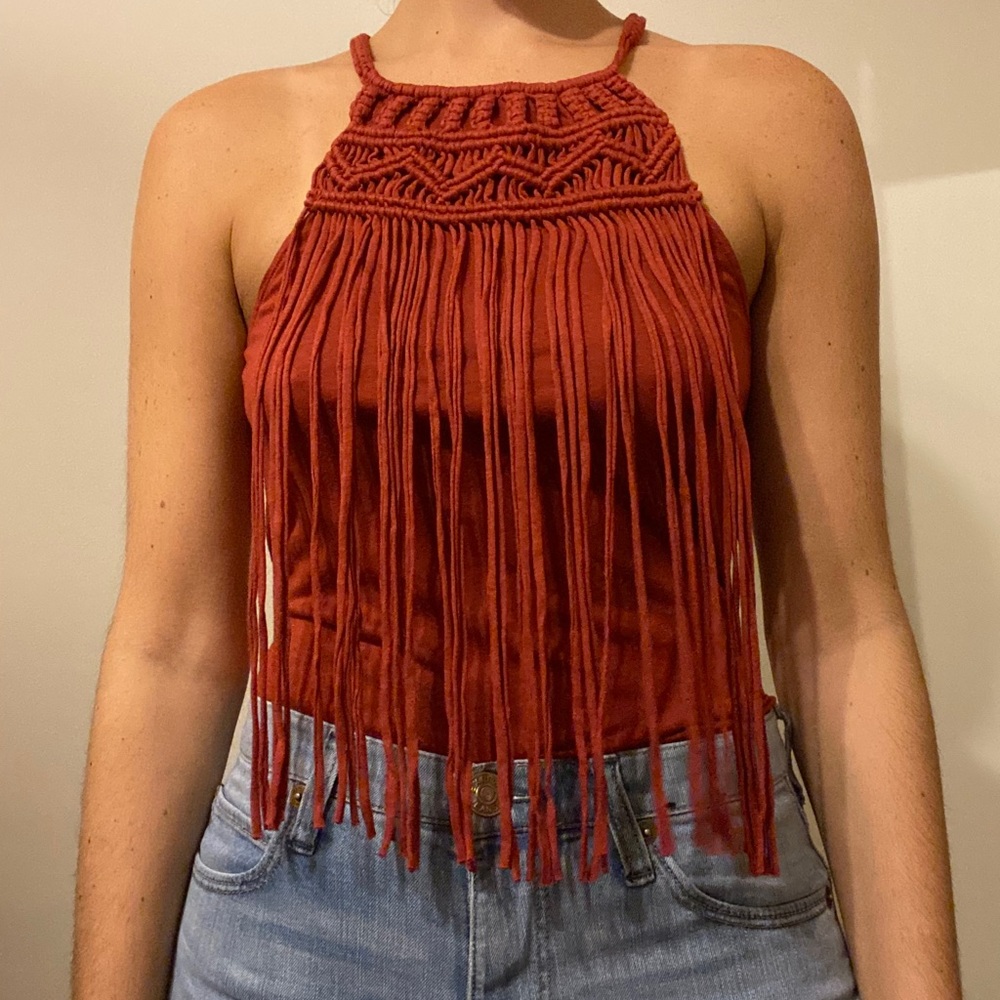 Express Macrame Fringe Tank